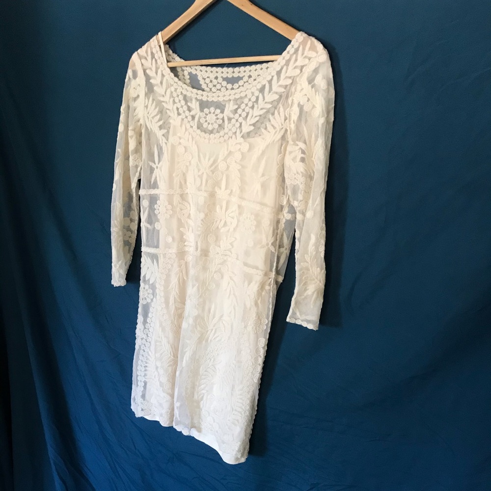 Off-White lace mid dress